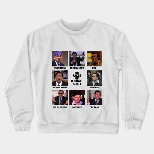 The Faces Of Michael Scott - The Office Crewneck Sweatshirt by FalconArt